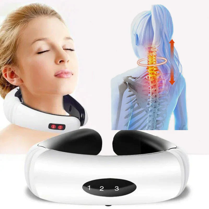 Electric Neck Massager – Pulse & Magnetic Therapy for Cervical Muscle Relaxation and Pain Relief