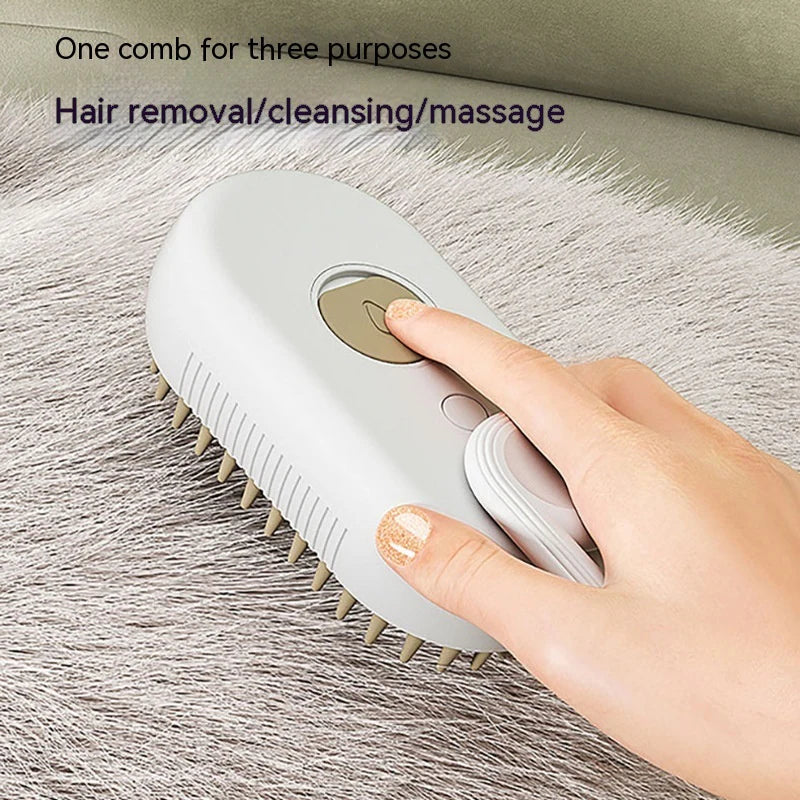 3-in-1 Cat & Dog Steam Brush – Electric Spray Grooming Comb for Hair Removal & Massage
