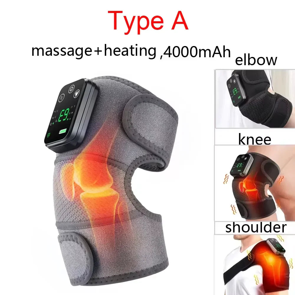 3-in-1 Heated Vibration Knee & Joint Massager – Hot Compress Therapy for Knee, Shoulder & Elbow Pain Relief