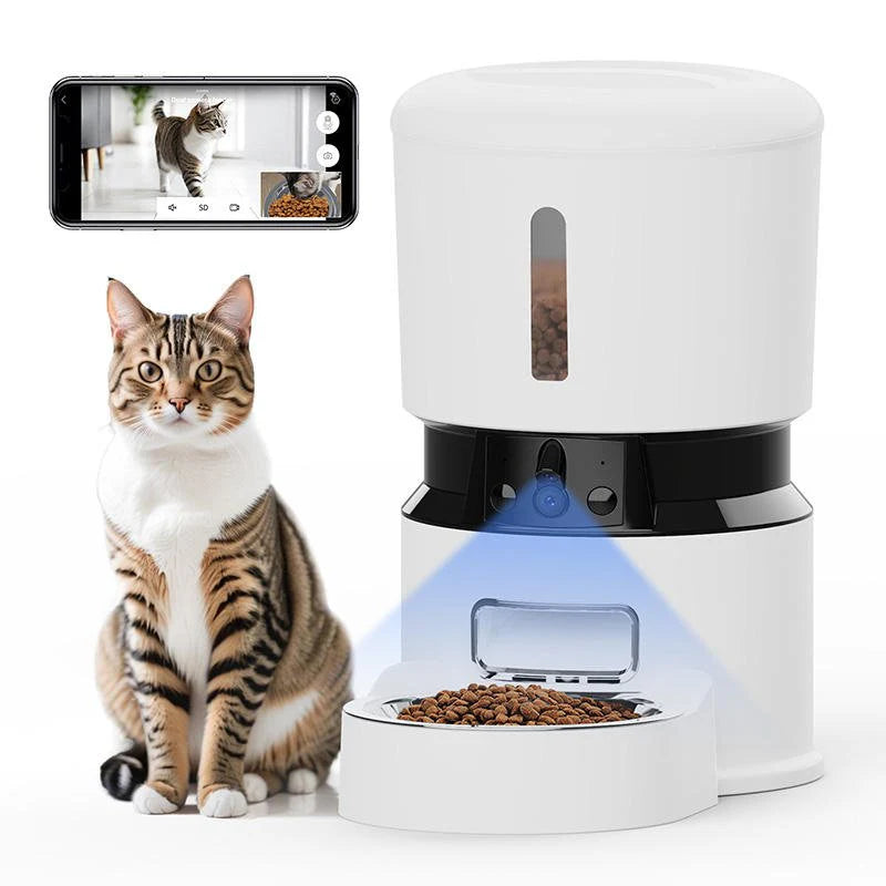 HEYBO Smart Automatic Pet Feeder with Integrated Camera and App Control