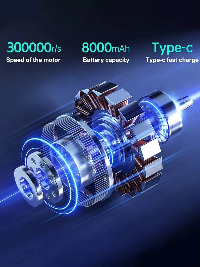 Brushless Snow & Dust Blower – 300,000 RPM Air Duster for Cars, PC & Home Cleaning