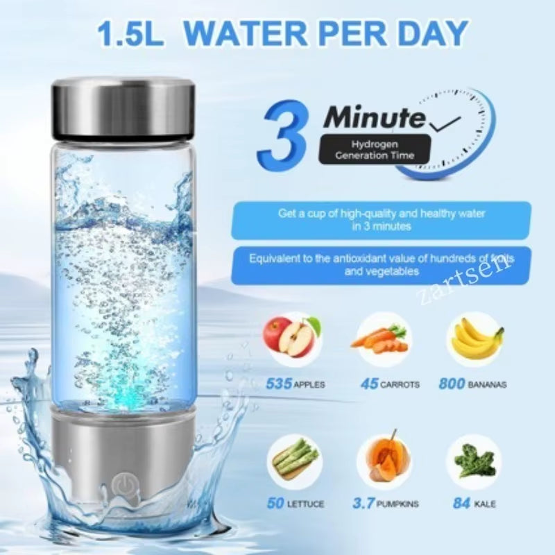 Portable Electric Hydrogen Rich Water Generator Bottle Titanium Quality Filter Healthcare Water Cup 