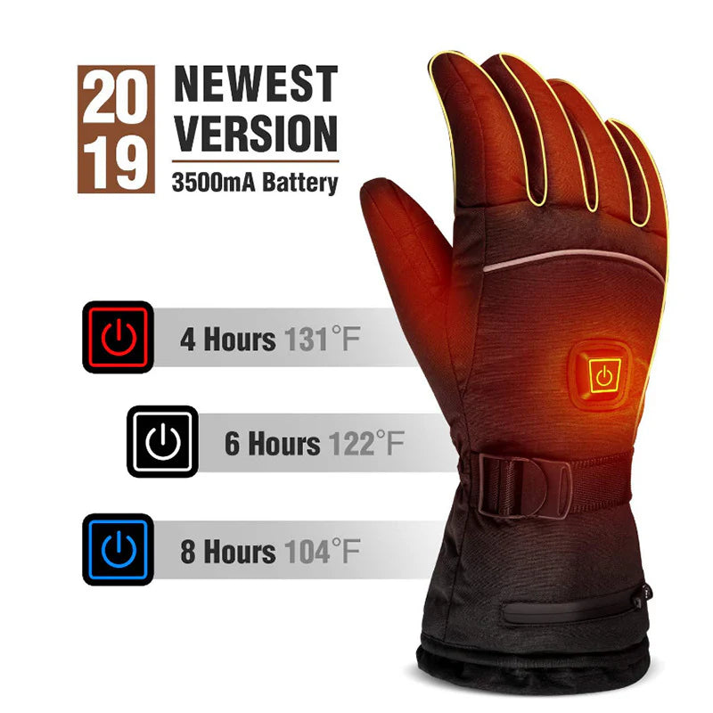 Heated 5-Digit Rechargeable Thermal Ski Mittens