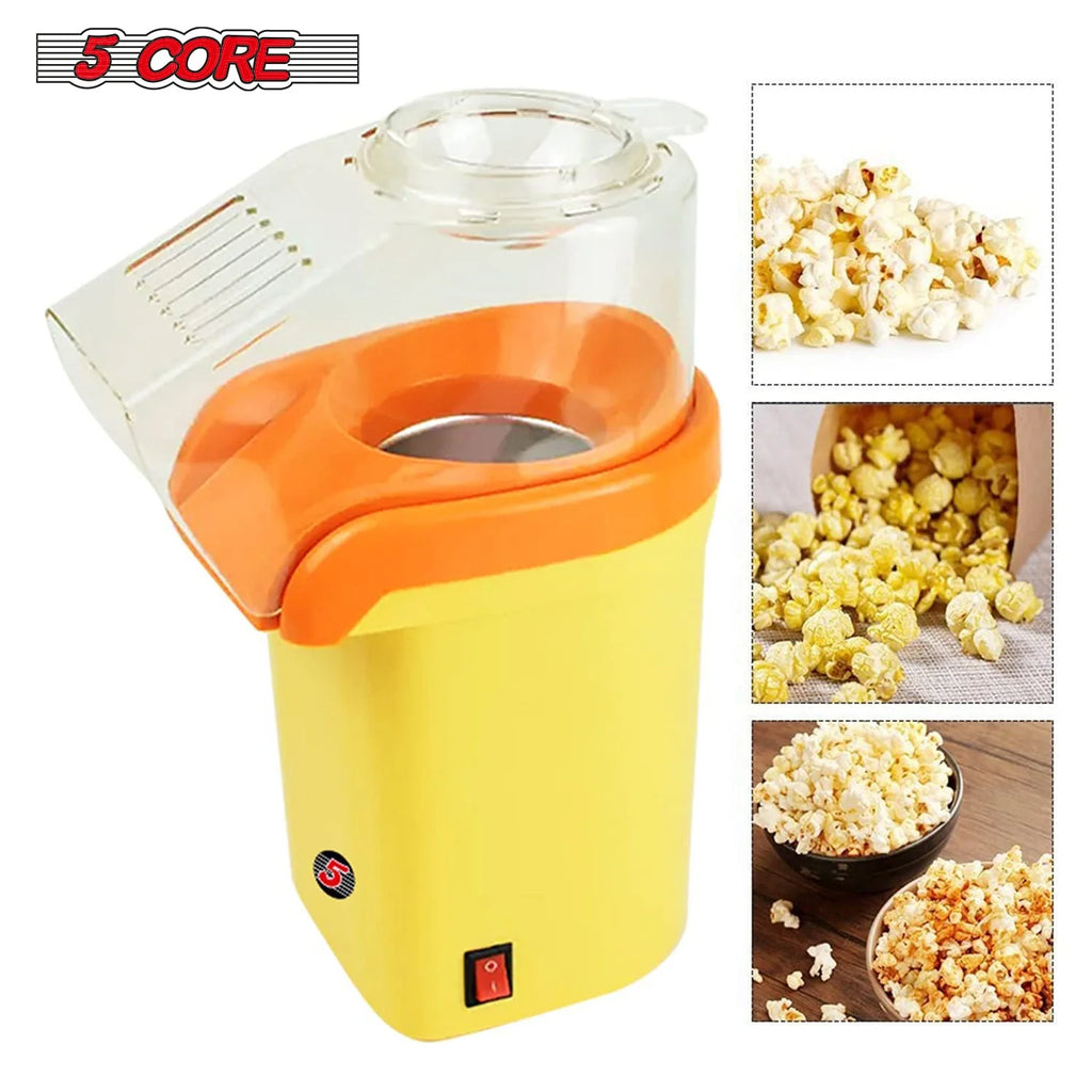 5Core Hot Air Popcorn Maker – Mini Portable Electric Popper (16-Cup Capacity)