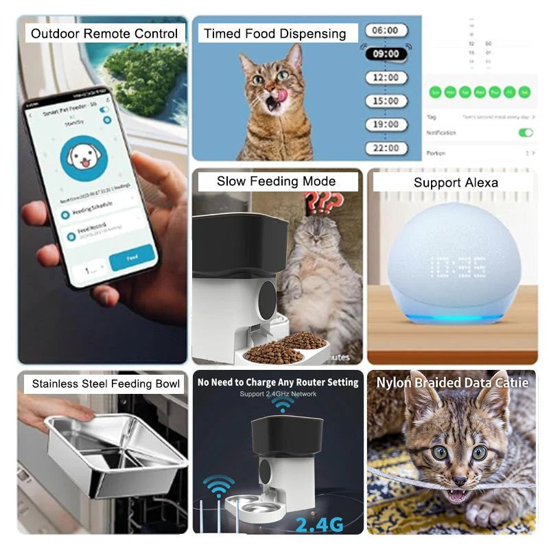 HEYBO Smart Automatic Cat Feeder - 7L Reliable Cat Food Dispenser