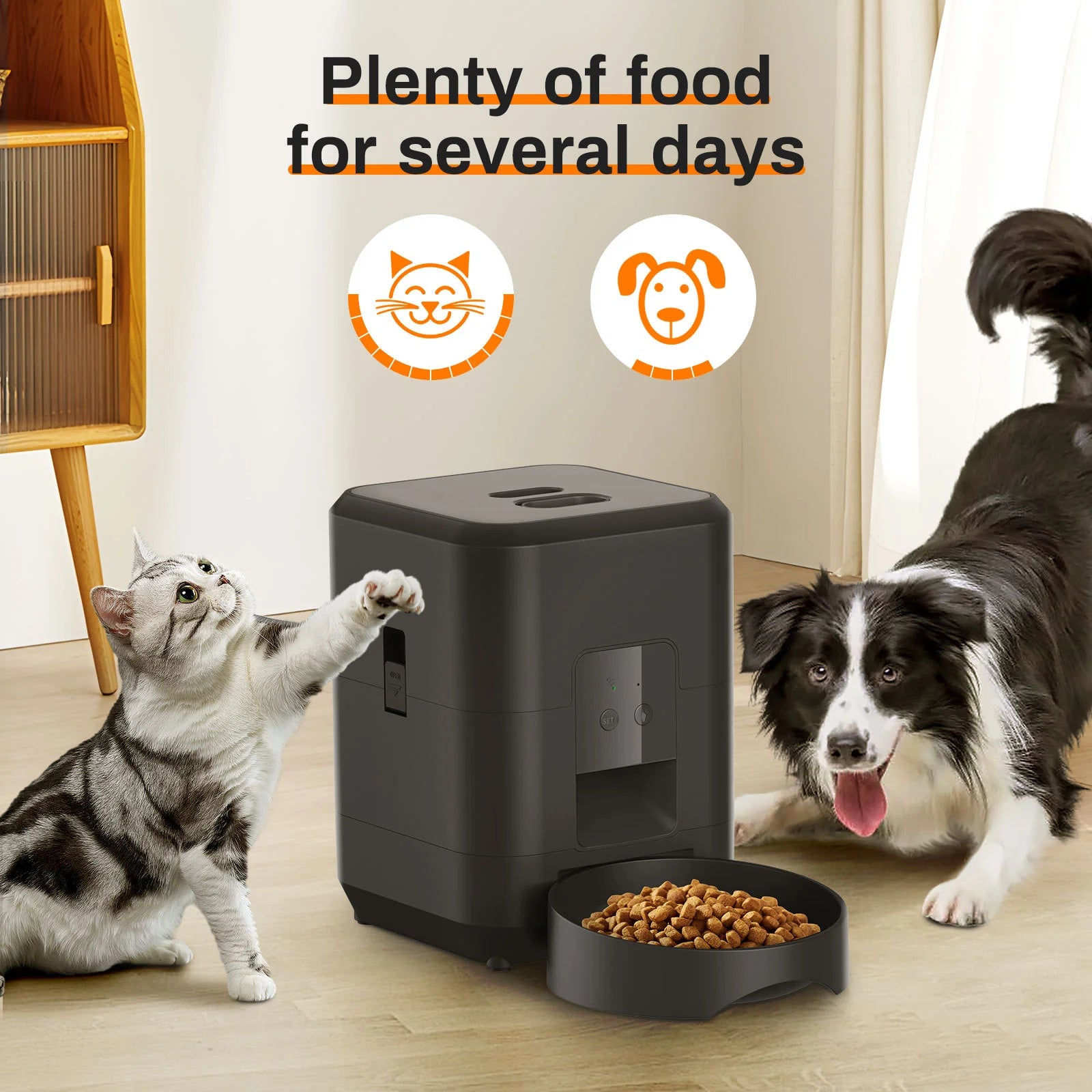 HEYBO Automatic Smart Pet Feeder with 2L Capacity for Cats and Dogs