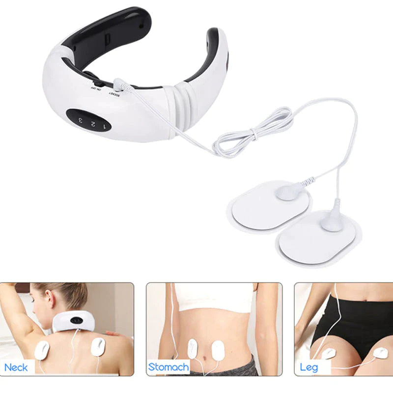 Electric Neck Massager – Pulse & Magnetic Therapy for Cervical Muscle Relaxation and Pain Relief