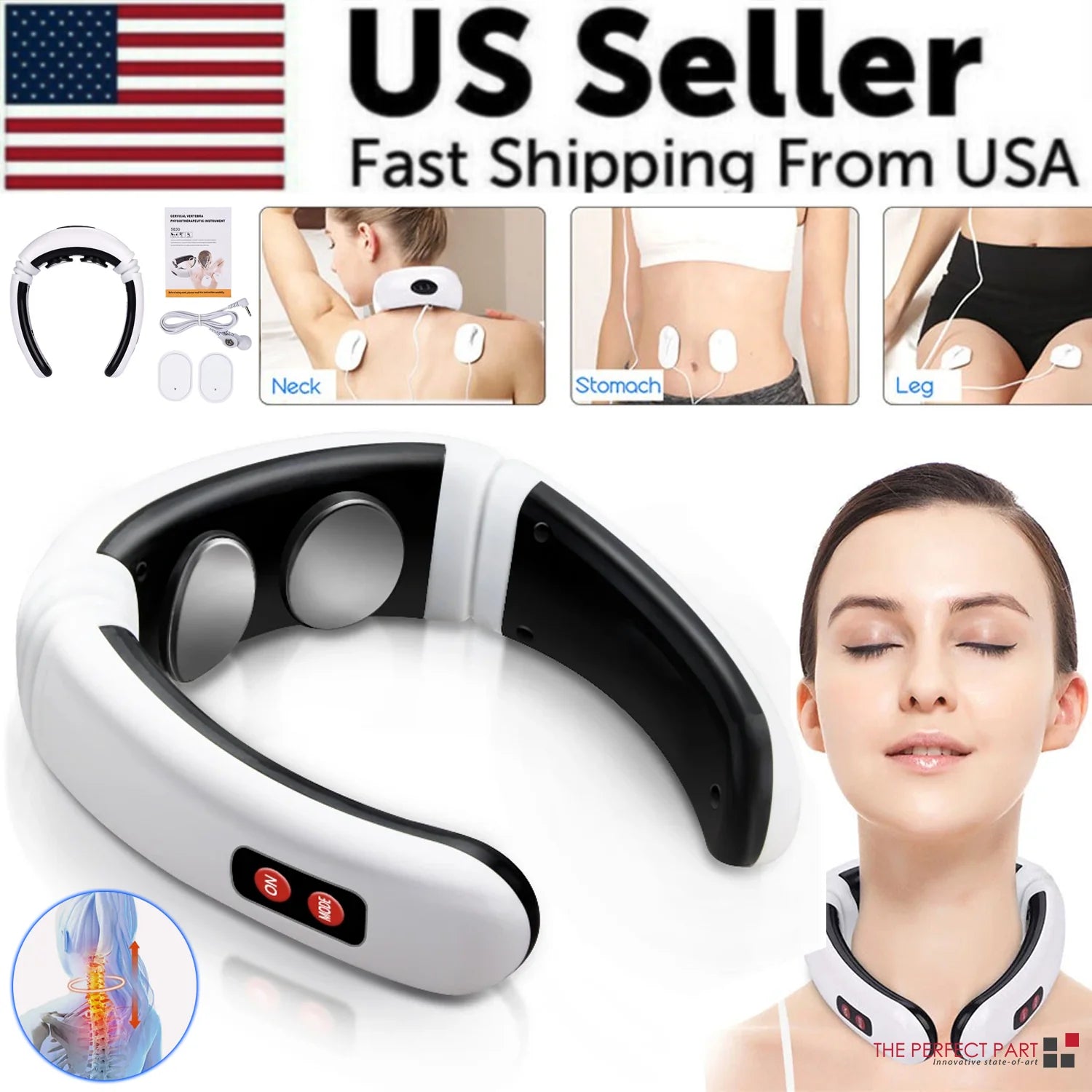 Electric Neck Massager – Pulse & Magnetic Therapy for Cervical Muscle Relaxation and Pain Relief