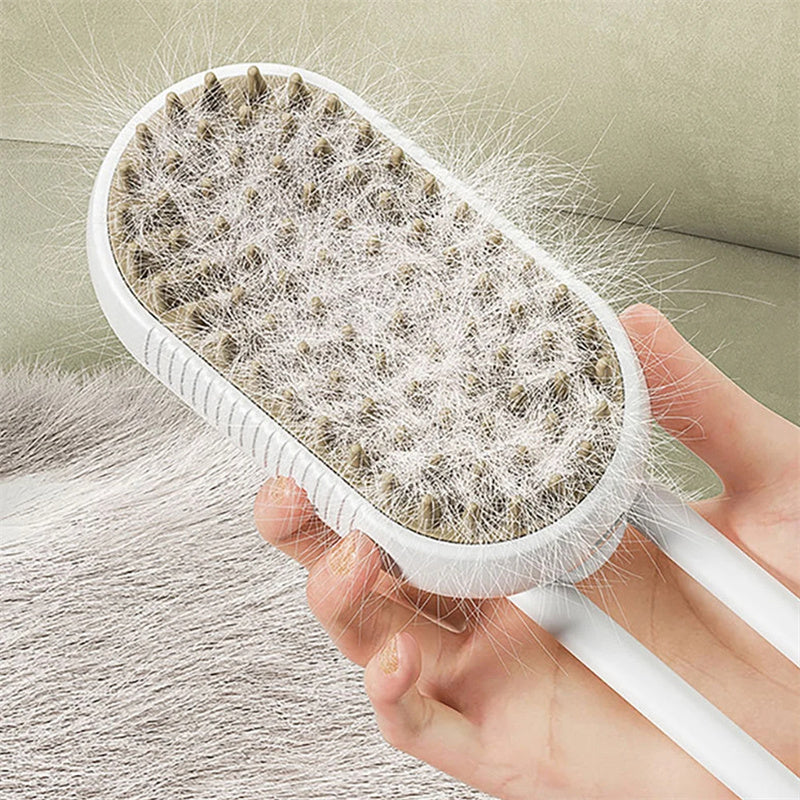 3-in-1 Cat & Dog Steam Brush – Electric Spray Grooming Comb for Hair Removal & Massage