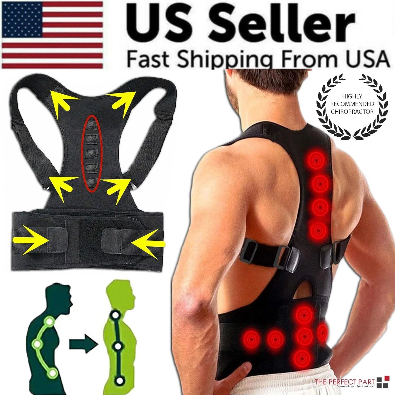 Magnetic Posture Corrector – Adjustable Back & Shoulder Support Brace for Men and Women