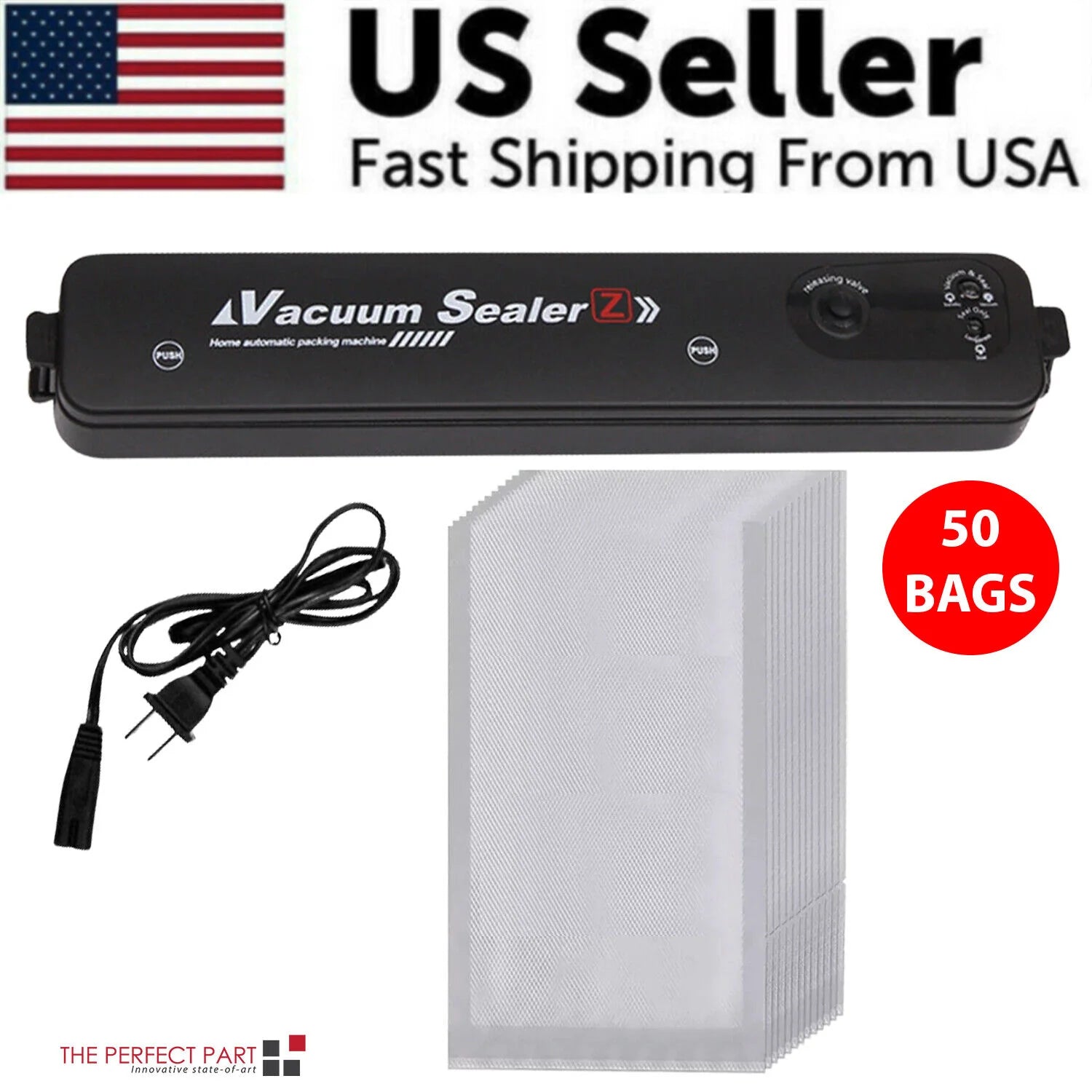 Vacuum Sealer Machine – Automatic Food Preservation & Storage Saver with Seal Bags
