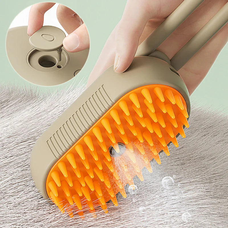 3-in-1 Cat & Dog Steam Brush – Electric Spray Grooming Comb for Hair Removal & Massage