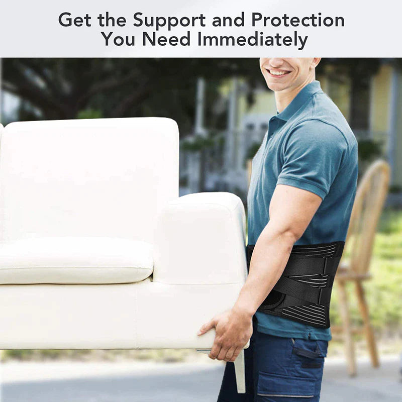 Adjustable Lumbar Support Belt – Back Brace for Lower Back Pain & Posture Support