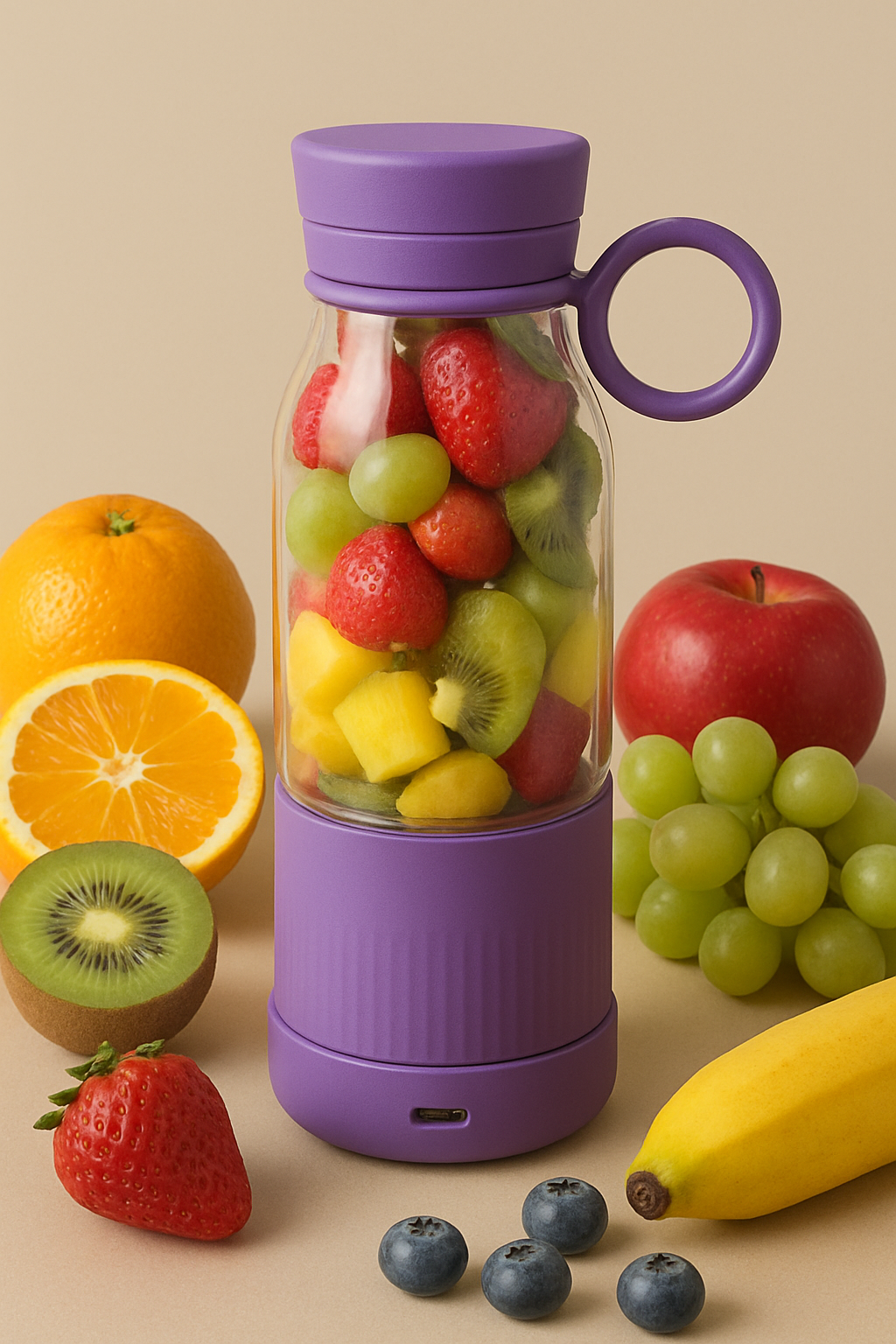 Portable Blender Bottle - USB Rechargeable Smoothie Maker for Travel and Home