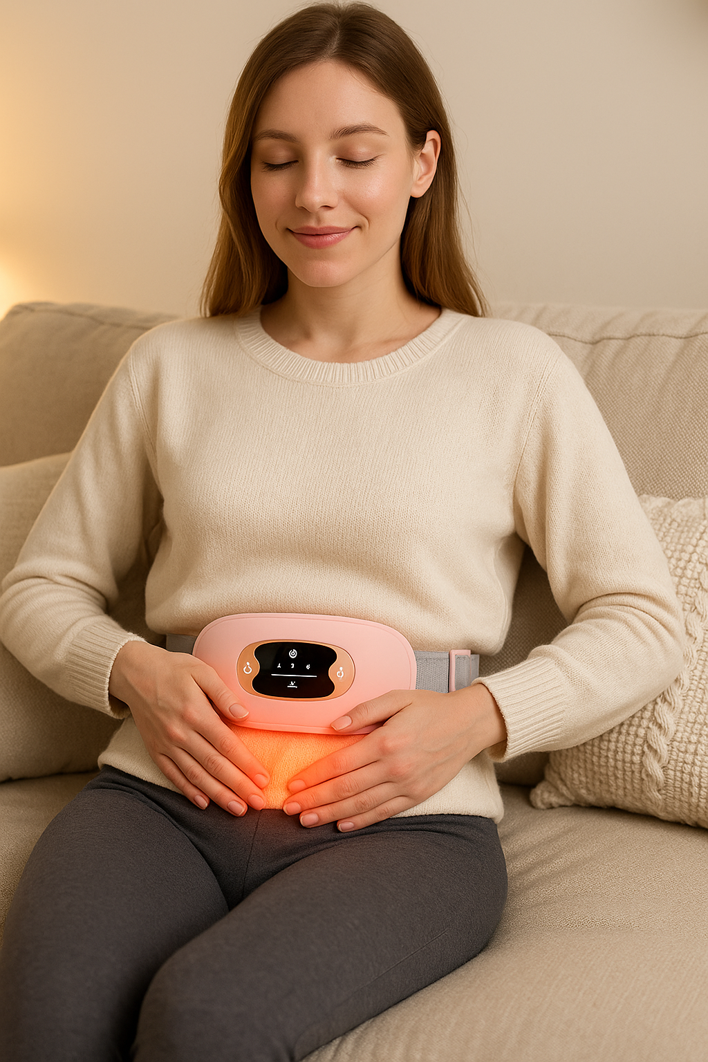 Electric Heating Menstrual Vibration Pad Belt for Period Pain Relief Cramps US