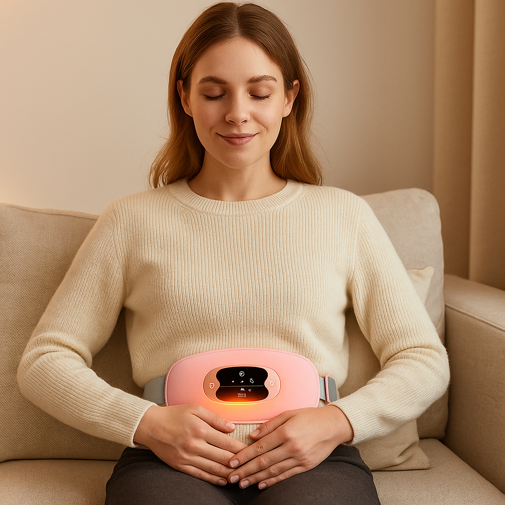 Electric Heating Menstrual Vibration Pad Belt for Period Pain Relief Cramps US