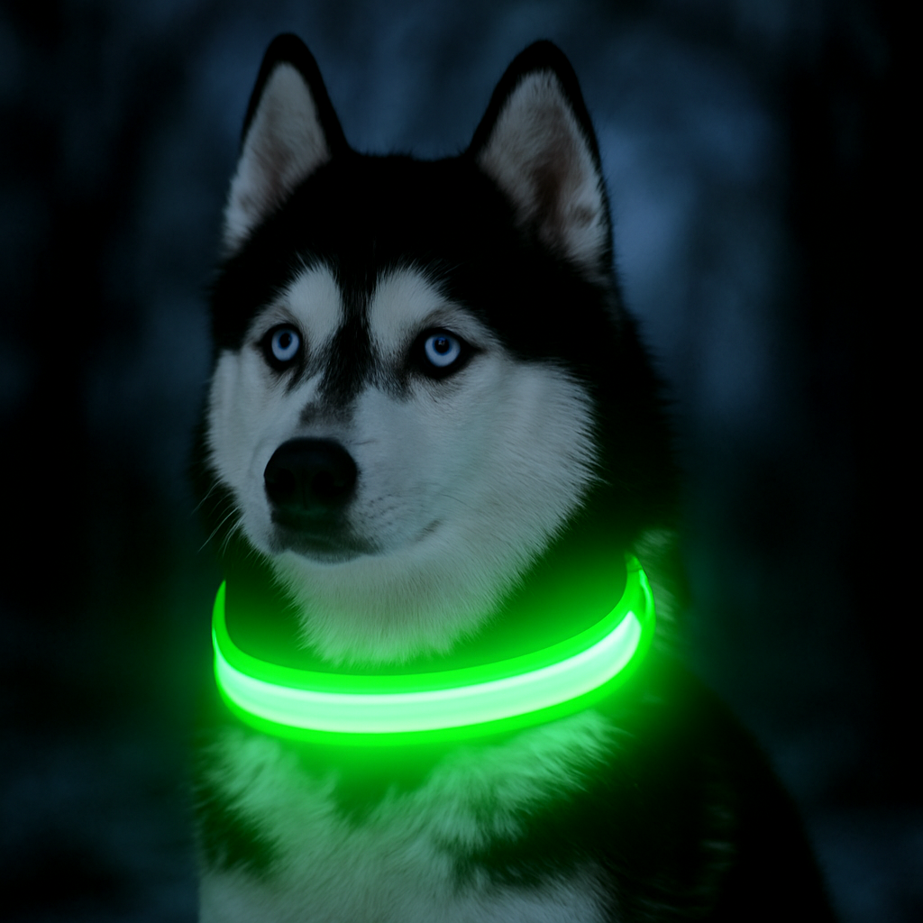 LED Adjustable Dog Collar with Flashing Light for Enhanced Pet Safety - Waterproof Design