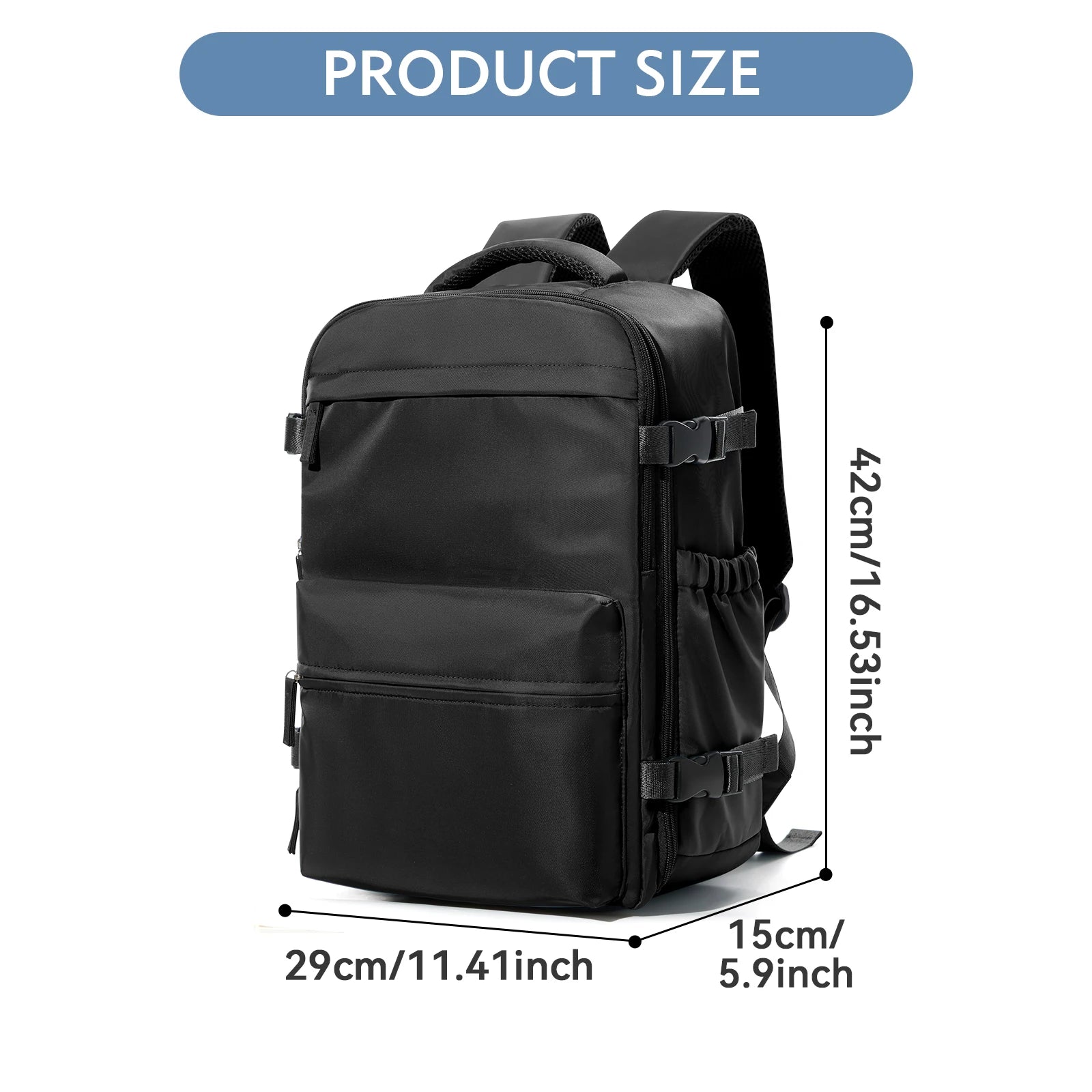 Vacuum Compression Backpack with Optional Pump – Expandable Large-Capacity Laptop, School & Business Bag for Men and Women