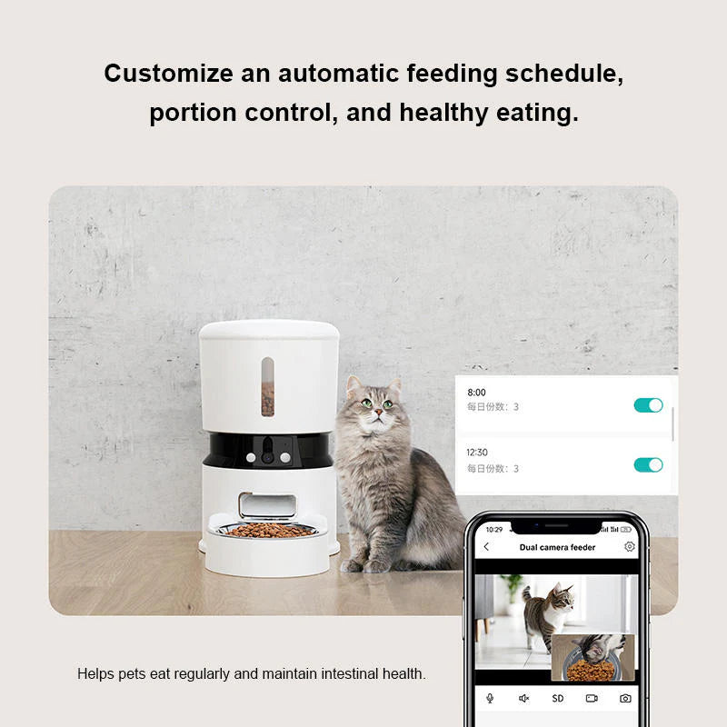 HEYBO Smart Automatic Pet Feeder with Integrated Camera and App Control