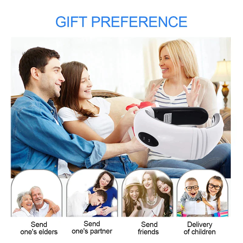 Electric Neck Massager – Pulse & Magnetic Therapy for Cervical Muscle Relaxation and Pain Relief
