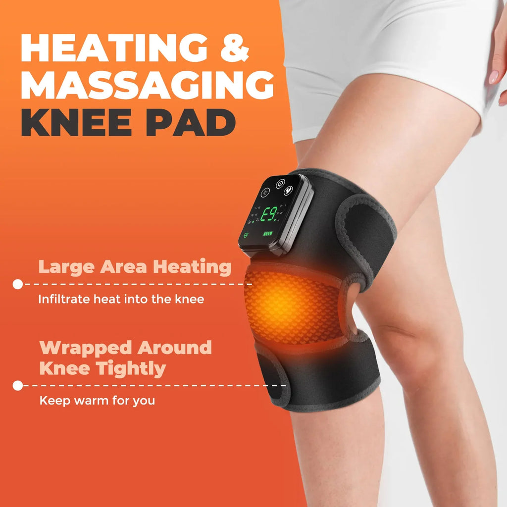 3-in-1 Heated Vibration Knee & Joint Massager – Hot Compress Therapy for Knee, Shoulder & Elbow Pain Relief