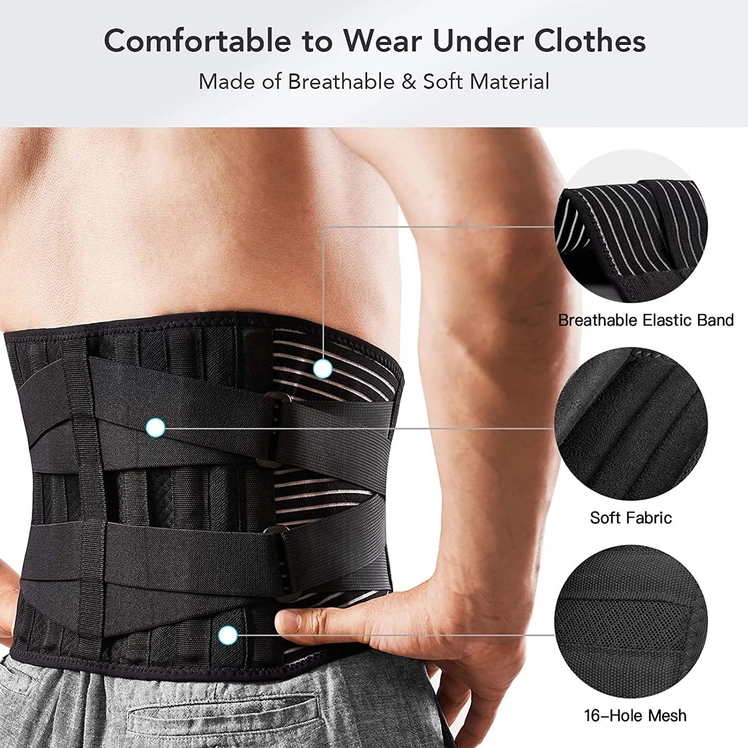 Adjustable Lumbar Support Belt – Back Brace for Lower Back Pain & Posture Support