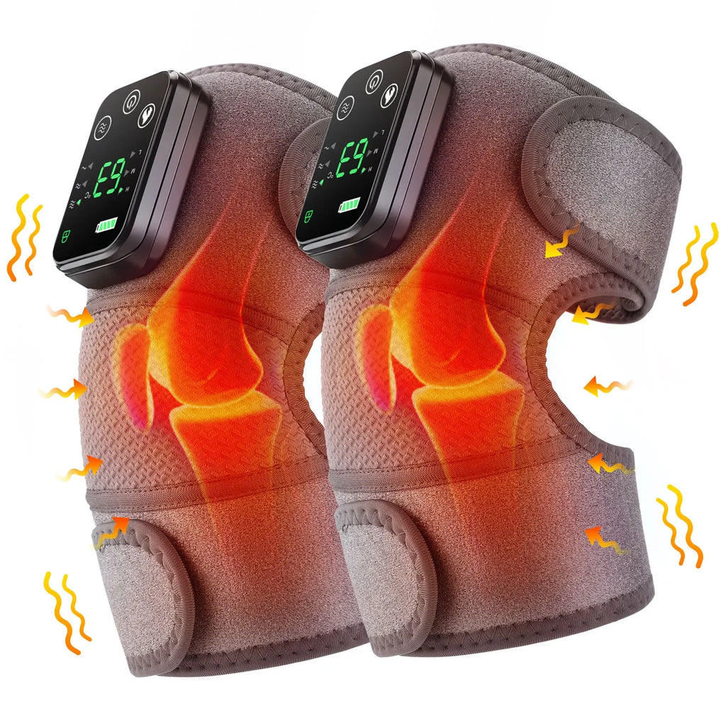 3-in-1 Heated Vibration Knee & Joint Massager – Hot Compress Therapy for Knee, Shoulder & Elbow Pain Relief