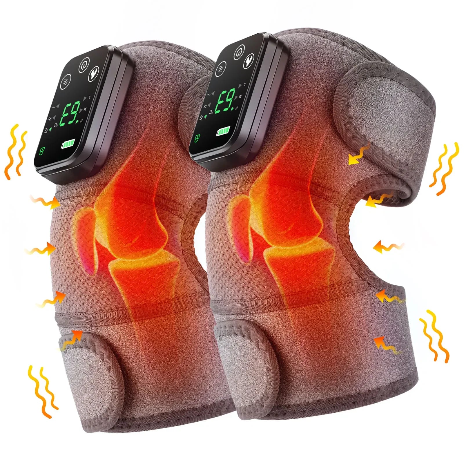 3-in-1 Heated Vibration Knee & Joint Massager – Hot Compress Therapy for Knee, Shoulder & Elbow Pain Relief