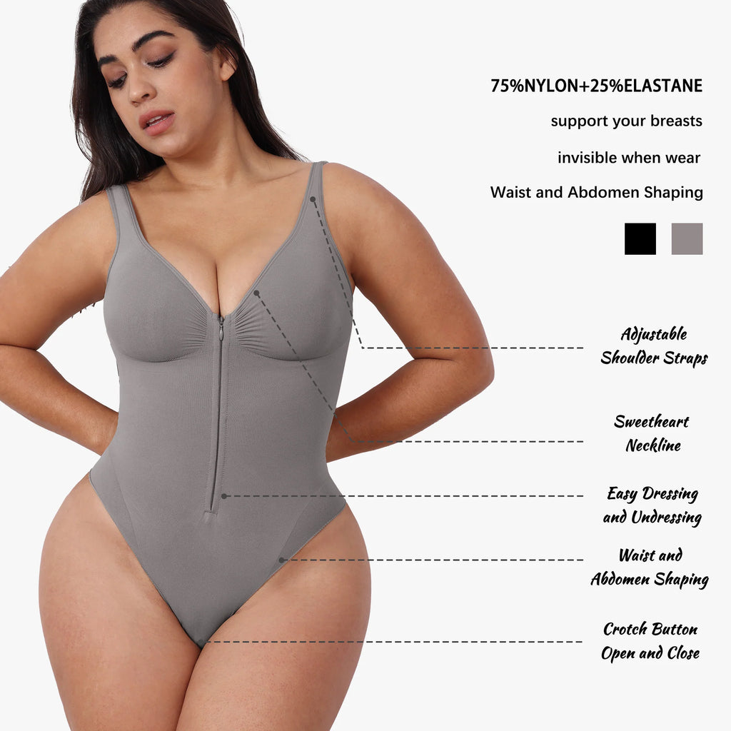 Women’s Slimming Bodysuit – Full Body Shaper with Zipper, Waist Control & Post-Surgical Support
